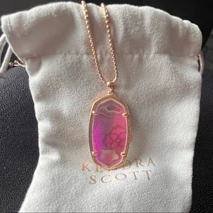 Kendra Scott Rose Long Pendant Necklace in Dichroic Glass